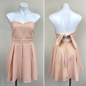 Lauren James Corbin dreamsicle seersucker strapless dress size L